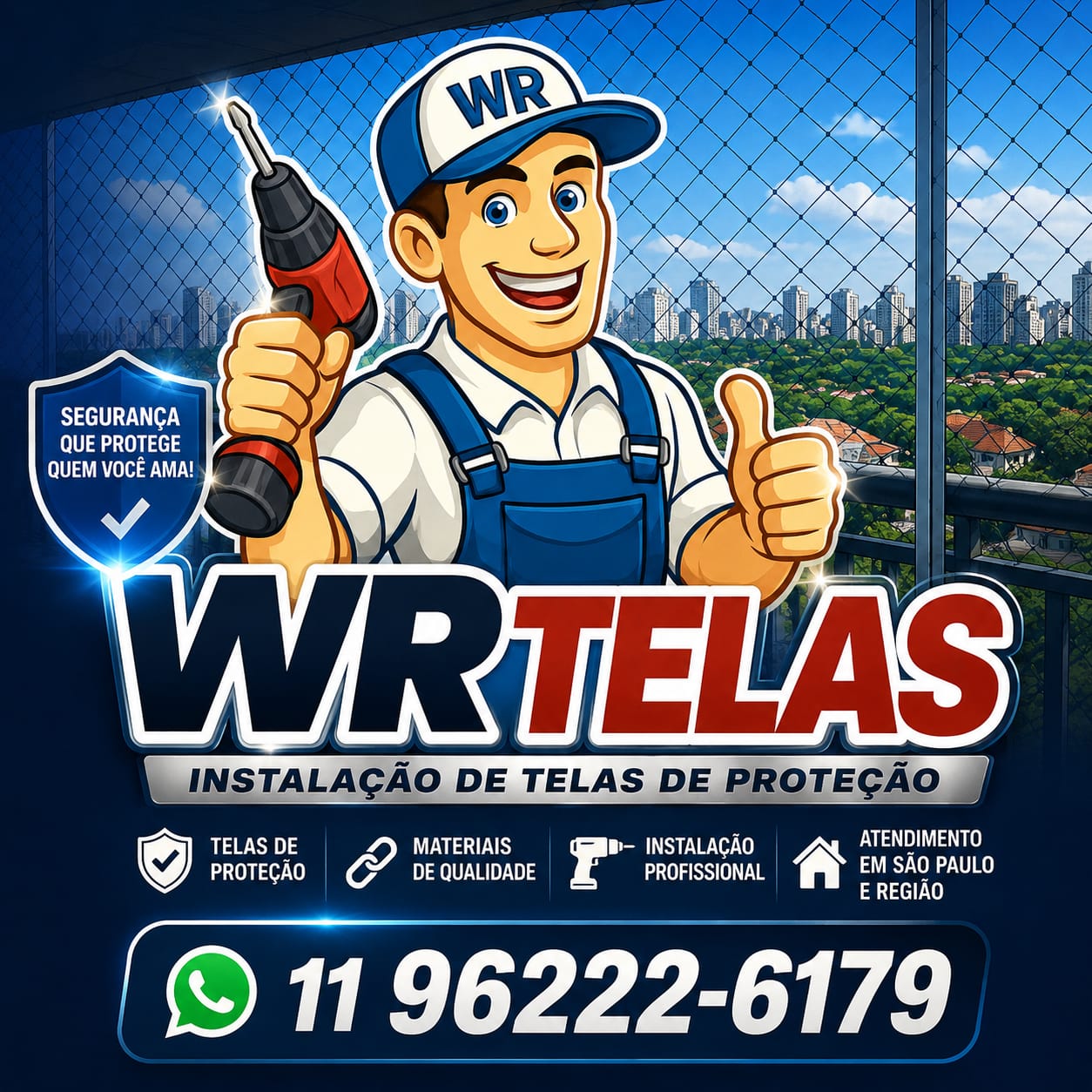 WR Telas - Instalação de telas de proteção